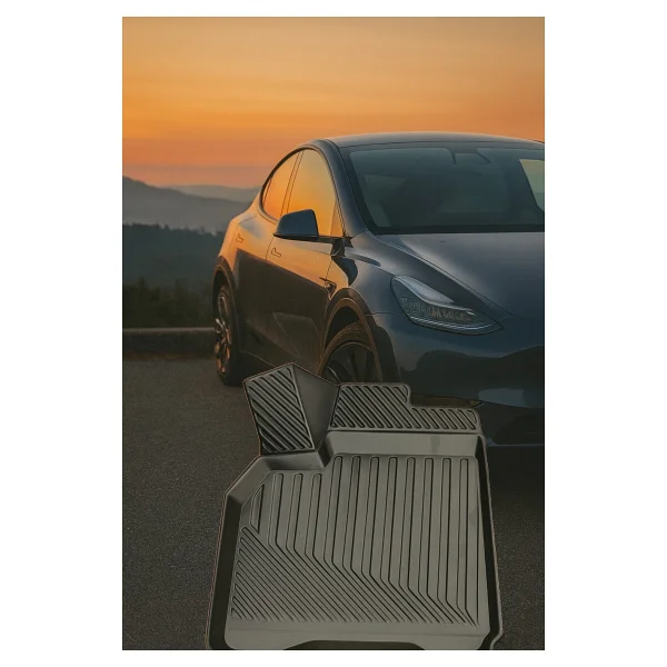 Black Gold Tesla Model Y / Tesla Juniper Uyumlu 3D Oto Paspas Premium - Görsel 5