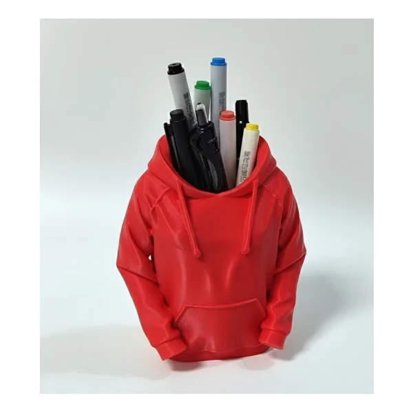 Antilop 3D Kırmızı Kapüşonlu Sweatshirt Tasarımlı Kalemlik Masaüstü Organizer Dekoratif Kalem Standı - Görsel 2