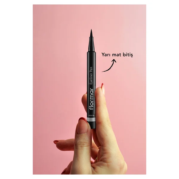 Flormar Yarı Mat Yoğun Pigmentli Suya Dayanıklı Hassas Uçlu Kalem Eyeliner - Görsel 2