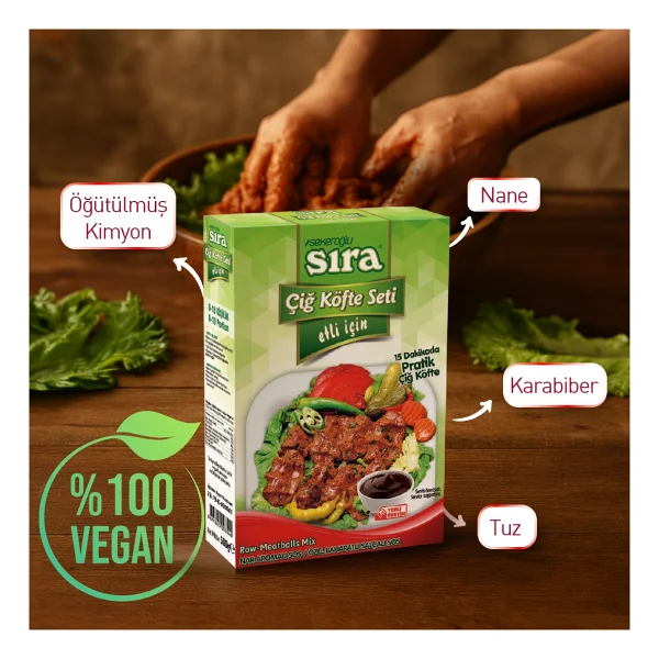 Şekeroğlu Sıra Etli Çiğ Köfte Seti 500 gr - Görsel 3