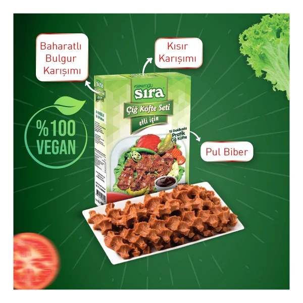 Şekeroğlu Sıra Etli Çiğ Köfte Seti 500 gr - Görsel 4