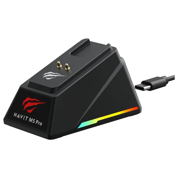 Havit M5 Pro Siyah Şarjlı Optik Kablolu/Kablosuz Oyuncu Mouse - Görsel 5