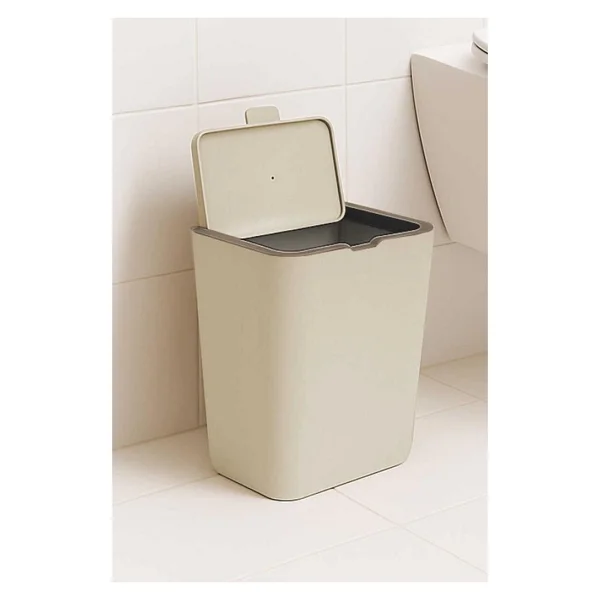 Primanova Flip Banyo Mutfak Tezgah Üstü Çöp Kovası - Bej - 001-Renkli - Görsel 5