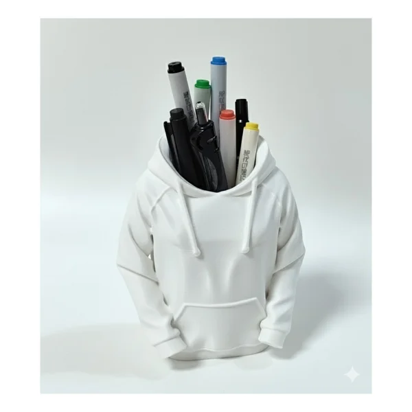 Antilop 3D Kırmızı Kapüşonlu Sweatshirt Tasarımlı Kalemlik Masaüstü Organizer Dekoratif Kalem Standı - Görsel 5