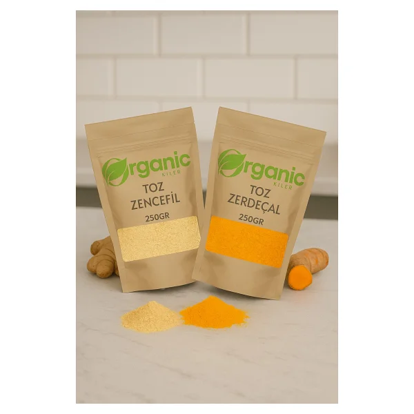 Organic Kiler Doğal Toz Zerdeçal 250GR & Toz Zencefil 250GR Katkısız & Doğal Baharat Seti 2'li Bitkisel Set - 500 gr - Görsel 5