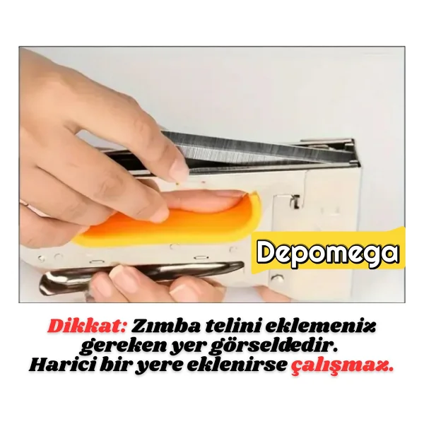 Depomega Mekanik Koltuk Döşeme Mobilya Zımba Tabancası + 5000 Adet Tel - Görsel 6