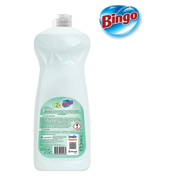 Bingo Sıvı Elde Bulaşık Deterjanı Sensitive 1500ML x 4 Adet - 1,5 lt - Görsel 6