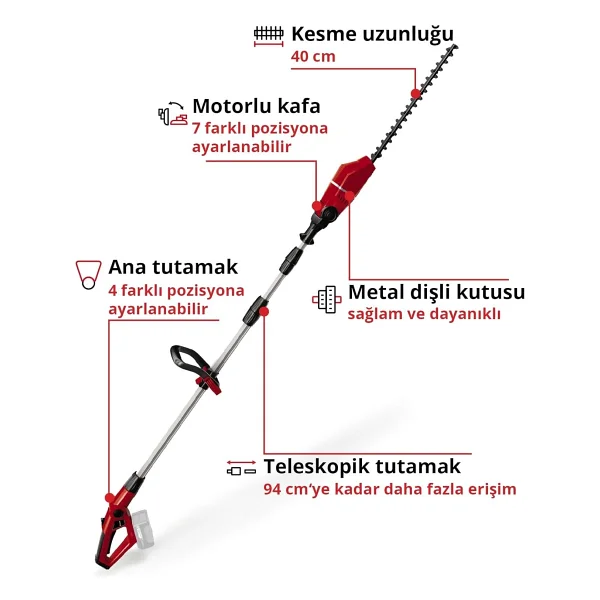 Einhell GE-HH 18/45 Li T Teleskopik Budama Testeresi - Görsel 4