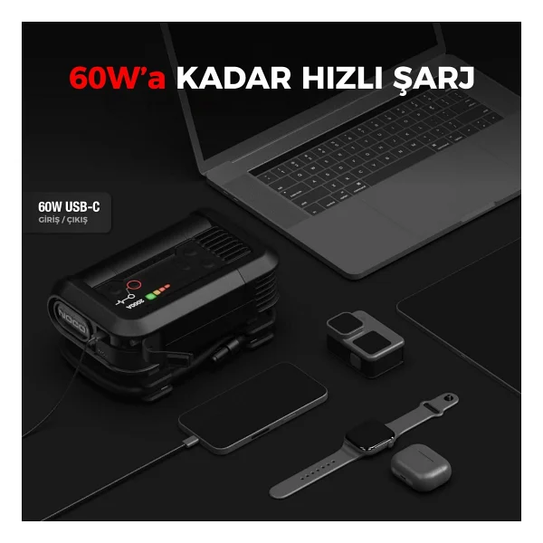 Noco AX65 12 V 2000 Amper Akıllı Akü Takviye + Pompa + Powerbank + Led Lamba - Görsel 4