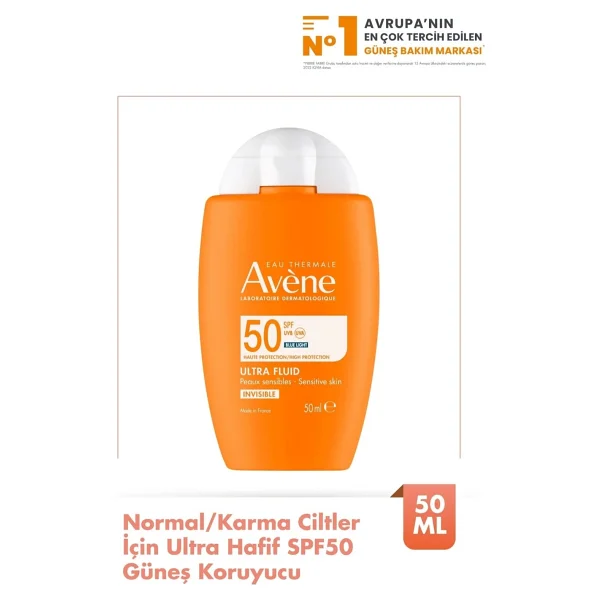 Avene Güneş & Güneş Sonrası Bakım Seti (Ultra Fluid Spf 50 Invisible 50 ml + After Sun Losyon 200 Ml) - Görsel 2
