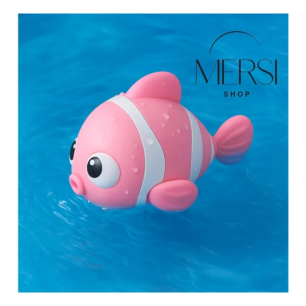 Mersi Shop Kurmalı Yüzen Balık Banyo Oyuncağı Su Içinde Hareket Eden Bebek ve Çocuk Banyo Oyuncağı - Pembe - Görsel 2