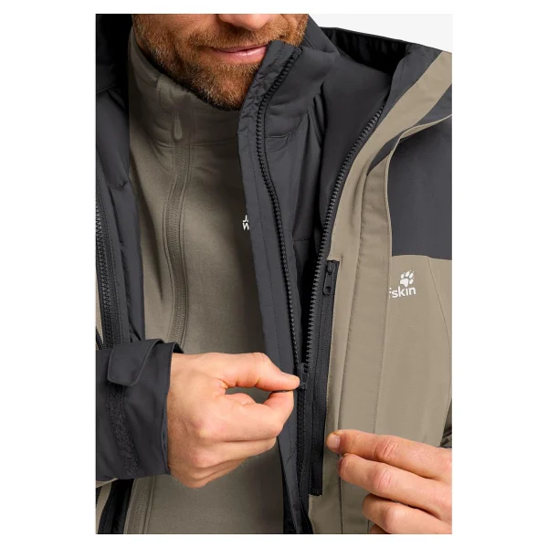 Jack Wolfskin Wild Places 3IN1 A65257 Kapüşonlu Erkek Outdoor Mont - Görsel 3