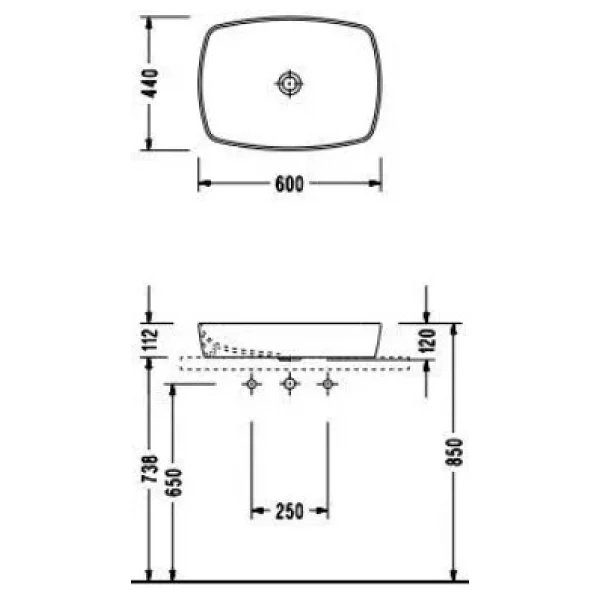 Serel Minimal 1633DXS110H 44 x 60 cm Lavabo - Görsel 2