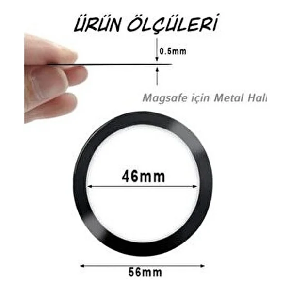 PSGT Power Metal Magsafe Halka Yüzük Ring Iphone 8ve Üstü Model Uyumlu Gümüş - Görsel 3