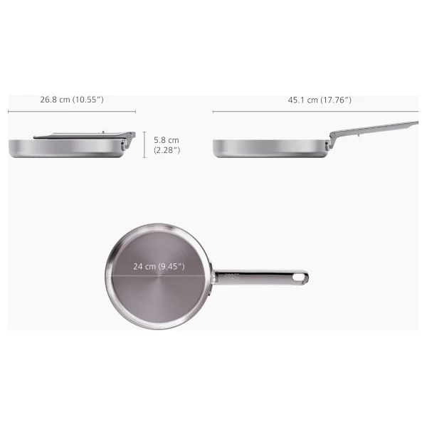Joseph Joseph Space 3 Katmanlı 24 cm Çelik Kızartma Tavası - Görsel 3