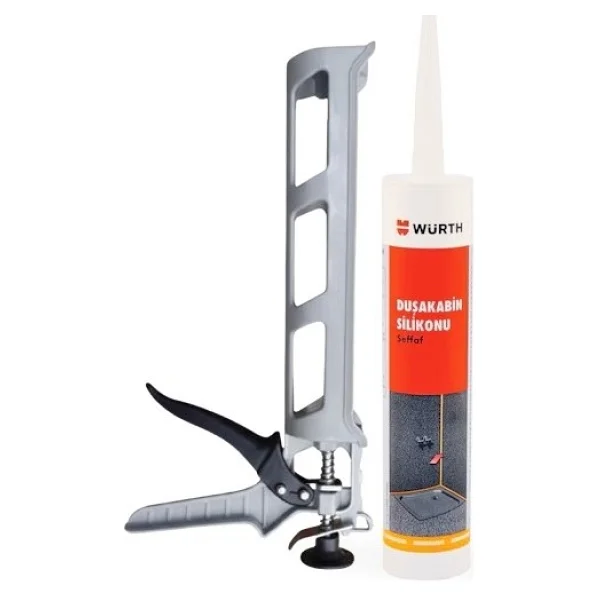 Würth Duşakabin Silikonu Şeffaf Su Geçirmez ve Sızdırmaz 310 ml + Silikon Tabancası - 3 Adet - Görsel 3
