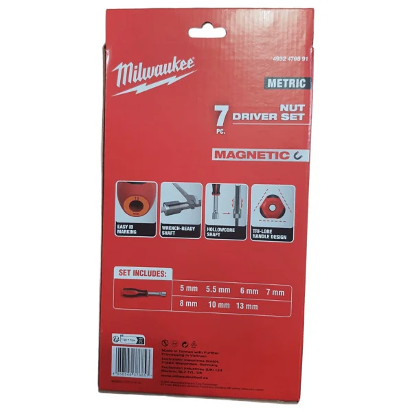 Milwaukee 4932479891 7 Parça Manyetik Lokma Tornavida Seti - Görsel 4
