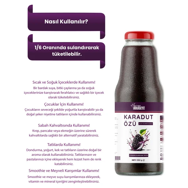 Havran Kocaseyit 3 Adet Karadut Özü 1350 g + 350 g Yaban Mersini Özü Doğal Lezzet - 1,35 kg - Görsel 4