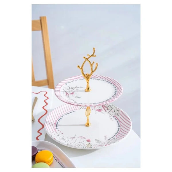 Acar HCA9089 Laila Desenli Katlı Seramik Kurabiyelik 27 cm - Görsel 2