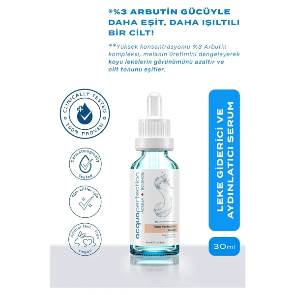 Acqua Perfection Tone Perfection Aydınlatıcı ve Leke Karşıtı Serum 30 ml - Görsel 3