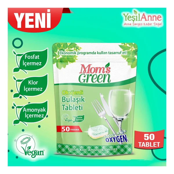 Mom 's Green Ekolojik Oksijenli Bulaşık Makinesi Tableti 50'li - Görsel 5