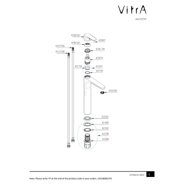 Artema Root Round A42707 Krom Çanak Lavabo Bataryası - Görsel 5