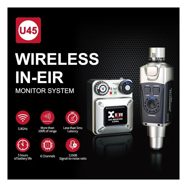 Xvive XV-U45T Kablosuz In-Ear Monitor Sistemi için Sadece Verici - Görsel 8