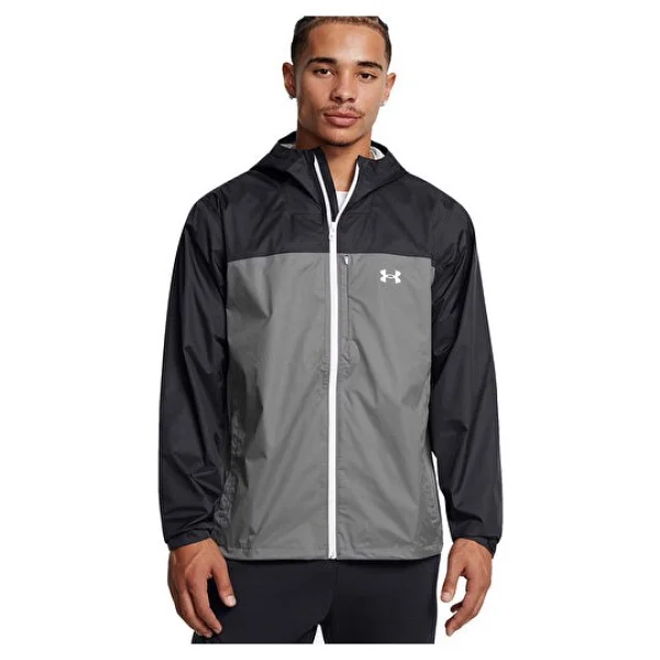 Under Armour Cloudstrike Colorblock 1381880-001 Kapüşonlu Siyah Erkek Yağmurluk - Görsel 6
