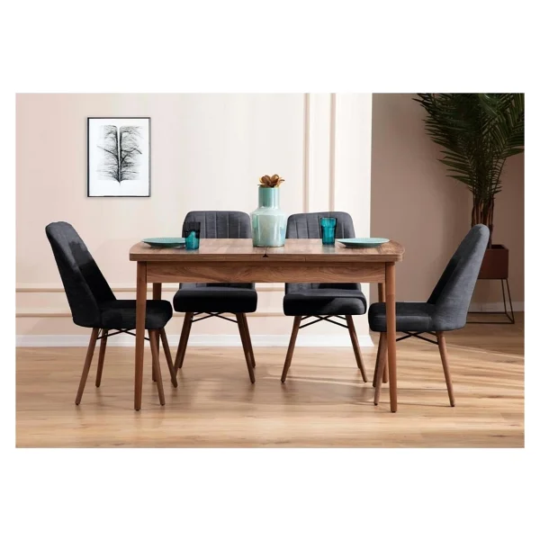 Kaktüs Avm Mutfak Masası Takımı 4 Kişilik Açılır Masa Sandalye Takımı Yemek Masası Masa Takımı - Krem - 80x132 - 80 x 170 - Görsel 10