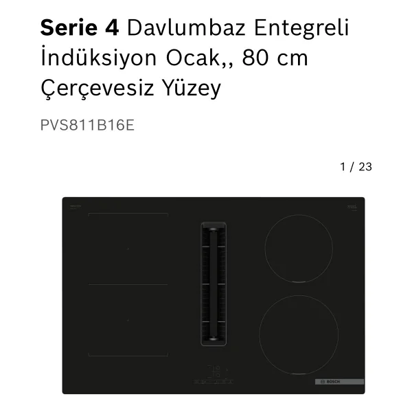 Bosch PVS811B16E Davlumbaz Entegreli İndüksiyonlu Ocak - Görsel 6