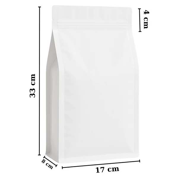 Plas+Plus Flat Bottom Kilitli Doypack Kahve Kuruyemiş Bakliyat Kedi Kumu Yem Saklama Torbası 33x17 cm 25 Adet - Görsel 3