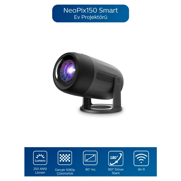 Philips Neopix 150 250 Lümen Full HD Wi-Fi LED Projeksiyon Cihazı - Görsel 10