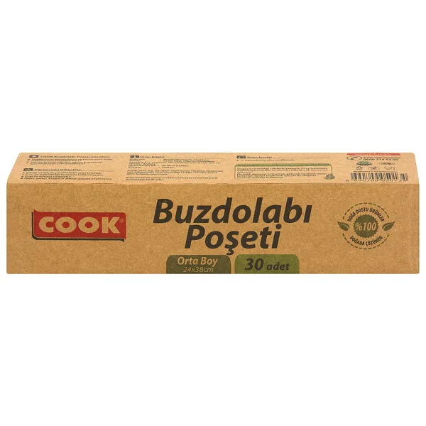 Cook Doğada Çözünür Buzdolabı Poşeti Orta Boy 30'lu 4 ADET - Görsel 2