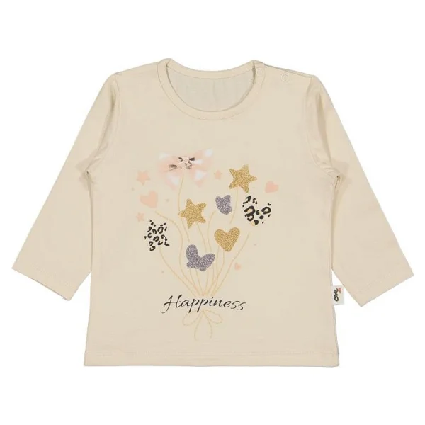 Civil Baby Yıldız Kalp Baskılı 6-18 Ay Sweatshirt - Açık Taş - 18 - 24 Ay - Görsel 2