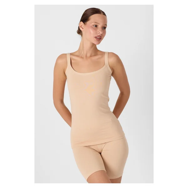 Malabadi Kadın 3'lü İnce Askılı Sırtı Açık Modal Atlet 3M1034 (Ten Rengi, 2XL) - Görsel 3