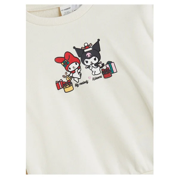 Lc Waikiki Yeni Sezon Hello Kitty Baskılı Kalın Kız Bebek Sweatshirt - Ekru - 2 - 3 Yaş - Görsel 4