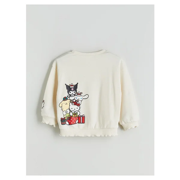 Lc Waikiki Yeni Sezon Hello Kitty Baskılı Kalın Kız Bebek Sweatshirt - Ekru - 2 - 3 Yaş - Görsel 5