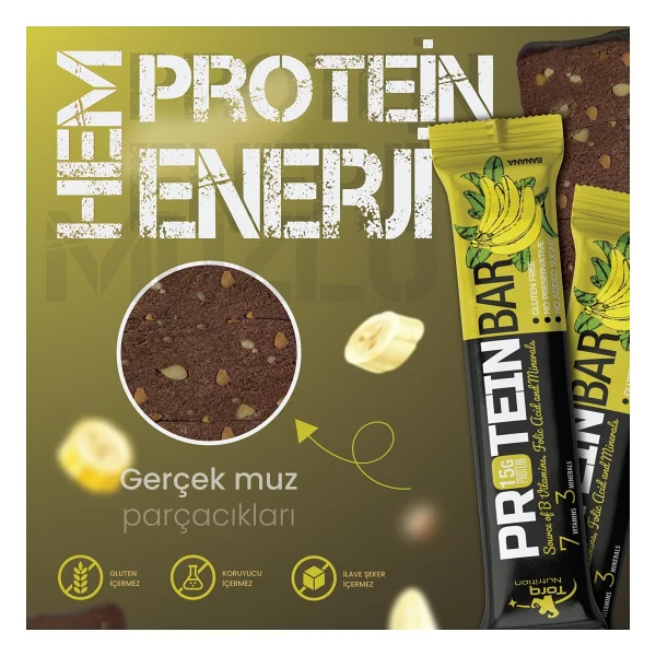 Torq Nutrition Protein Bar Muz 12 Adet - Görsel 3