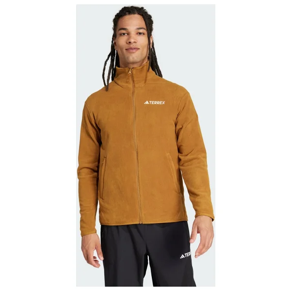 Adidas Multi Essentials JP0797 Tam Fermuarlı Taba Erkek Polar - Görsel 6