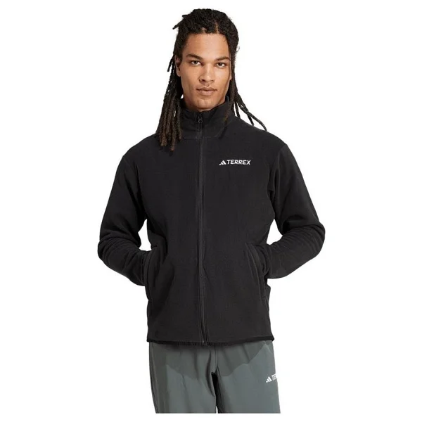 Adidas Multi Essentials JP0795 Tam Fermuarlı Siyah Erkek Polar - Görsel 7