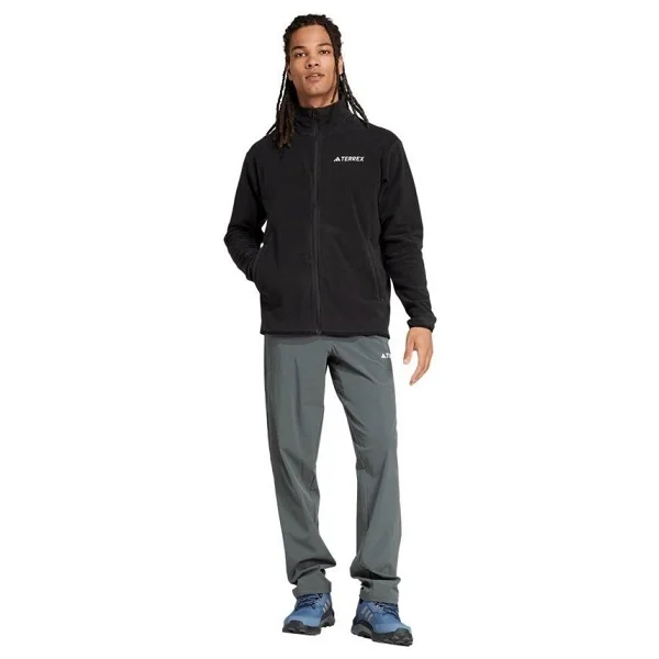 Adidas Multi Essentials JP0795 Tam Fermuarlı Siyah Erkek Polar - Görsel 10