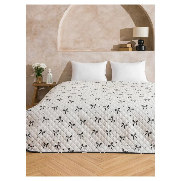 Lc Waikiki Yeni Sezon Fiyonk Desenli Çift Kişilik Yatak Örtüsü 200X220 cm - Siyah - Görsel 6