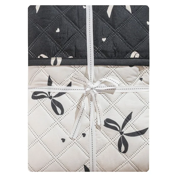 Lc Waikiki Yeni Sezon Fiyonk Desenli Çift Kişilik Yatak Örtüsü 200X220 cm - Siyah - Görsel 5