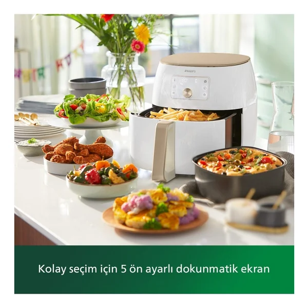 Philips Dokunmatik LED Panel - Modern ve Kolay Kullanım 7.3 L Ultra Geniş Kapasite Xxl Premium Airfryer & Fritöz 2250W - Beyaz - Görsel 5