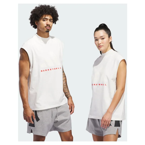 Adidas Basketball IW5648 Sıfır Kol Bisiklet Yaka Tişört - Görsel 6