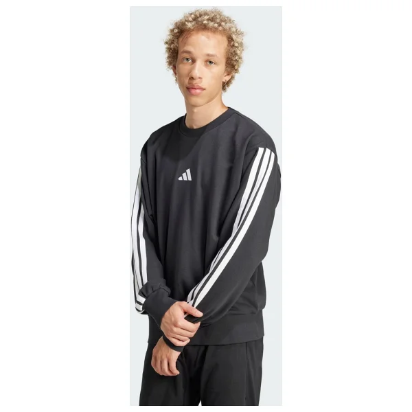 Adidas Essentials 3-Stripes French Terry JE6372 Siyah Erkek Sweatshirt - Görsel 10
