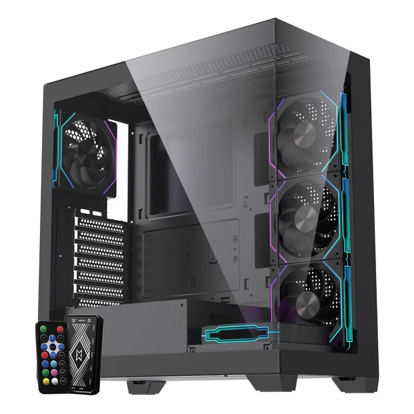 GAMELİNE ELITE 5x RGB Fan Kumandalı USB 3.0 ATX Gaming Bilgisayar Kasası Siyah - Görsel 4