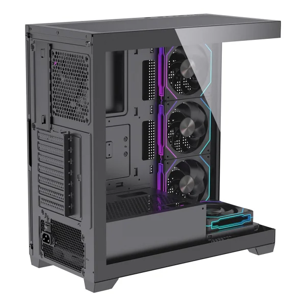 GAMELİNE ELITE 5x RGB Fan Kumandalı USB 3.0 ATX Gaming Bilgisayar Kasası Siyah - Görsel 2