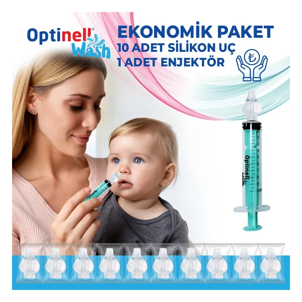 Optinell 10 'lu Şırıngalı Burun Aspiratörü Bebek Burun Temizleme Aparatı 1 Şırınga 10 ml Enjektörü - Görsel 2