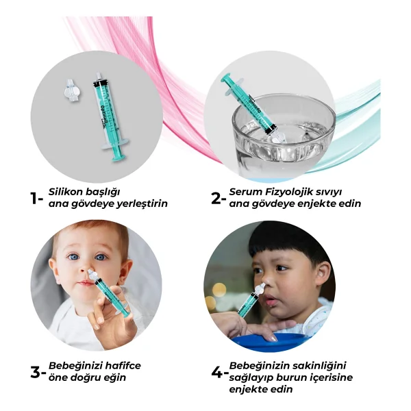 Optinell 2 'li Şırıngalı Burun Aspiratörü Bebek Burun Temizleme Aparatı Şırınga 10 ml Enjektörü - Görsel 2